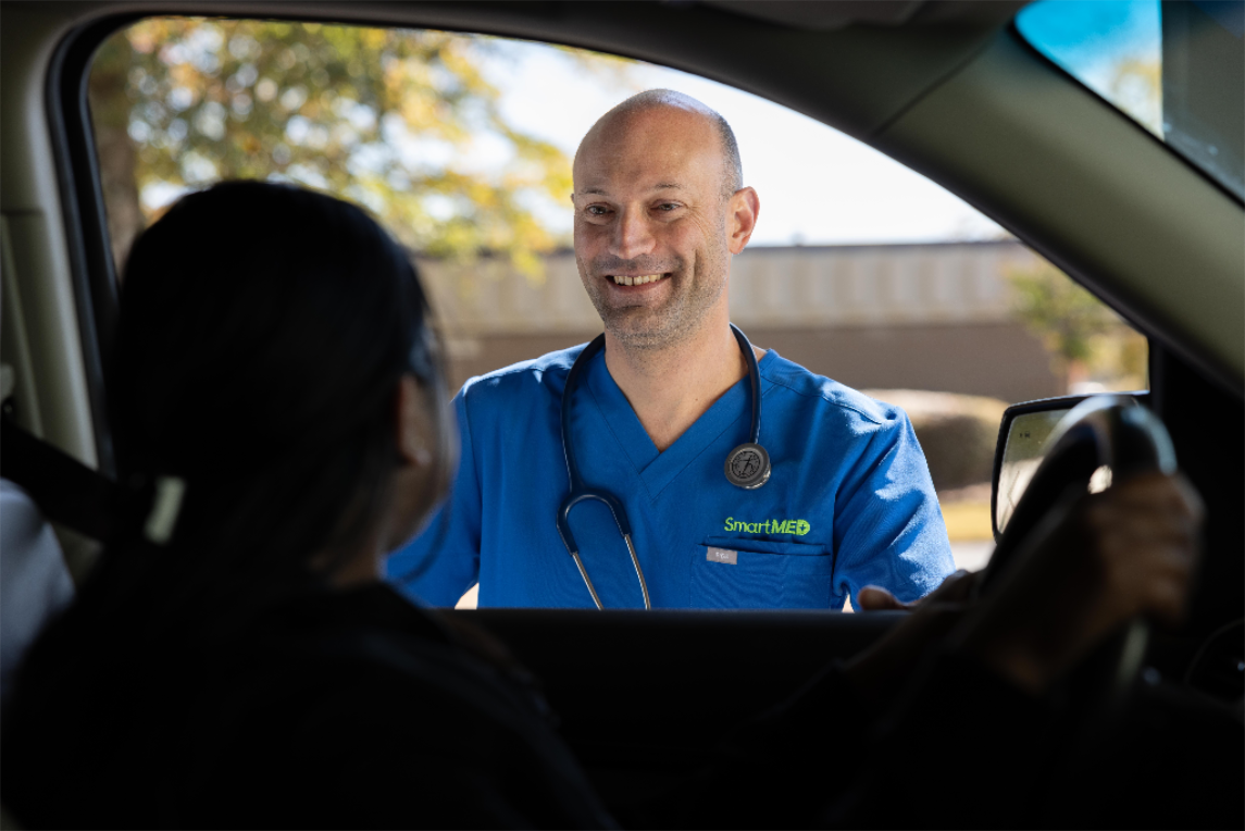 “Patients receiving fast, convenient care at SmartMED Drive-Thru Urgent Care”